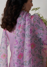 Anman Tissue Kurta Set - Lavender