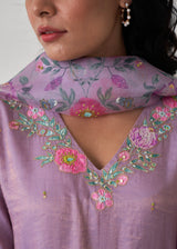 Anman Tissue Kurta Set - Lavender