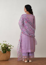 Anman Tissue Kurta Set - Lavender