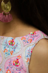 Diagonal Lehenga Set - Pastel