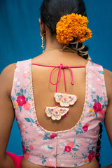 Bahaar Organza Saree Blouse Set - Powder Blue