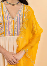 Kira Anarkali Set - Cream