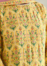 Mughal Kurta Kota Silk Dupatta Set - Yellow
