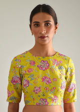 Jacobean Tassel Blouse - Lime Green