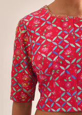 Tile Blouse - Raspberry Red