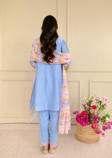 Irusu Short Kurta Set - Powder Blue