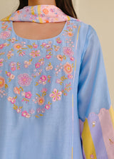 Irusu Short Kurta Set - Powder Blue