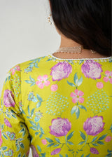 Protea Saree Blouse Set - Turquoise Blue