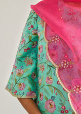 Rasna Bhasin in our Mint Green Gulaab Kurta Set