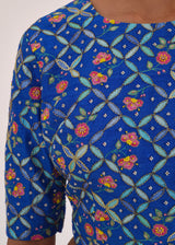 Megh Scallop Saree Blouse Set - Pink Ombre