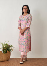 Sia Kurta Set - Peach