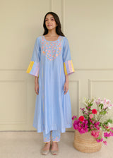 Irusu Kurta Set - Powder Blue