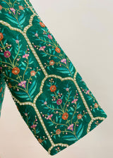 Mughal Lehenga Set - Emerald Green