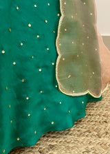 Mughal Lehenga Set - Emerald Green