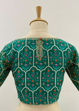 Mughal Lehenga Set - Emerald Green