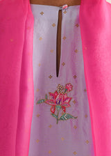 Jacobean Gathered Kurta Set - Lilac