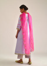Jacobean Gathered Kurta Set - Lilac