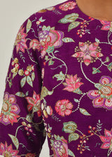 Vari Scallop Saree Blouse Set - Rose Pink