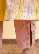 Kira Gathered Kurta Set - Chrome Yellow