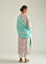 Gulaab Kurta Zari Dupatta Set - Ivory White