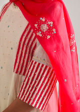 Dhaari Anarkali Set - Red