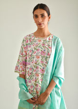 Gulaab Kurta Zari Dupatta Set - Ivory White