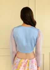 Resu Saree Meraki Blouse Set - Powder Blue