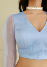 Resu Saree Meraki Blouse Set - Powder Blue