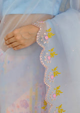 Resu Saree Meraki Blouse Set - Powder Blue