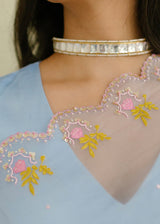 Resu Saree Meraki Blouse Set - Powder Blue