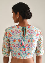 Alankrit Saree Blouse Set - Turquoise Blue