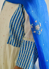 Dhaari Anarkali Set - Cobalt Blue