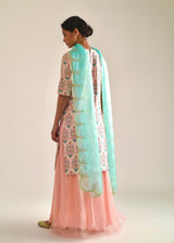 Mughal Kurta Lehenga Set - Peach