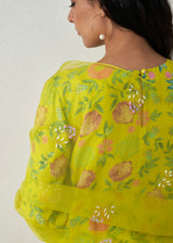 Sia Kurta Set - Lime Yellow