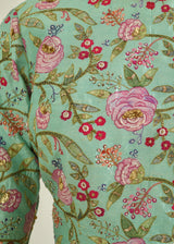 Megh Scallop Saree Gulaab Blouse Set - Lime Yellow