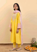 Kira Kurta Set - Chrome Yellow