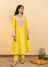 Kira Kurta Set - Chrome Yellow
