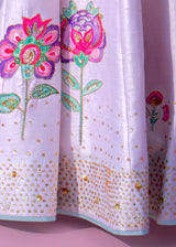 Jacobean Applique Lehenga Set - Peony Pink