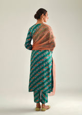 Tircha Kurta Set - Emerald Green