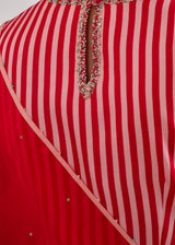 Circle Bootah Saree - Red