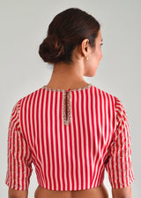 Dhaari Blouse - Red