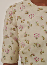 Kaira Scallop Saree Cluster Blouse Set - Mint Green