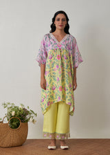 Sia Short Kaftan Set - Buttercup Yellow-Mauve