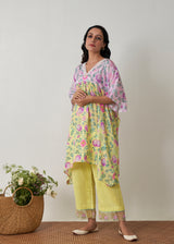 Sia Short Kaftan Set - Buttercup Yellow-Mauve