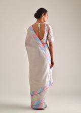 Diagonal Saree Blouse Set - Pastel