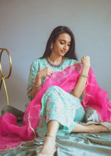 Rasna Bhasin in our Mint Green Gulaab Kurta Set