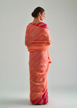 Tircha Saree - Salmon Peach