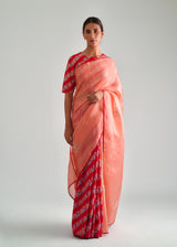 Tircha Saree - Salmon Peach