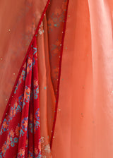 Tircha Saree - Salmon Peach