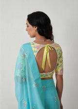 Amai Saree Blouse Set - Turquoise Blue